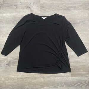 Croft & Barrow Black Women's Blouse with Side Ruching